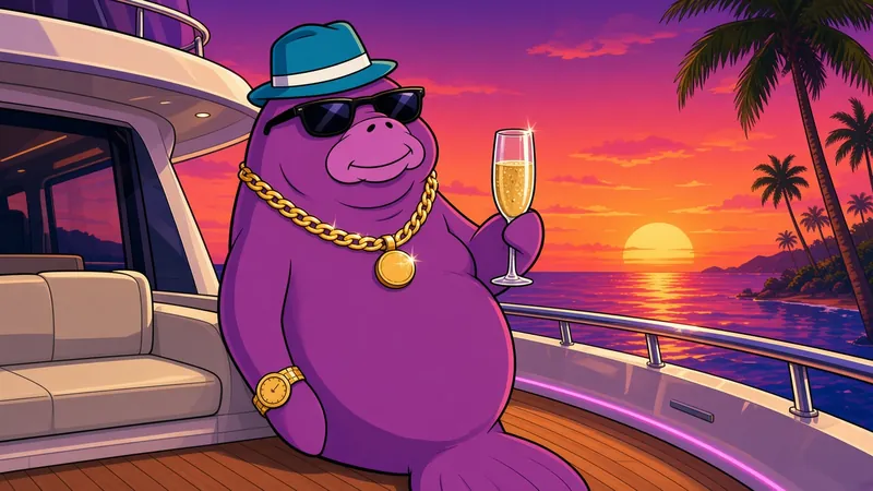 Chunkee on a yacht deck holding champagne at sunset